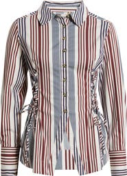 Damson Madder Jilla Stripe Lace-Up Button-Up Shirt