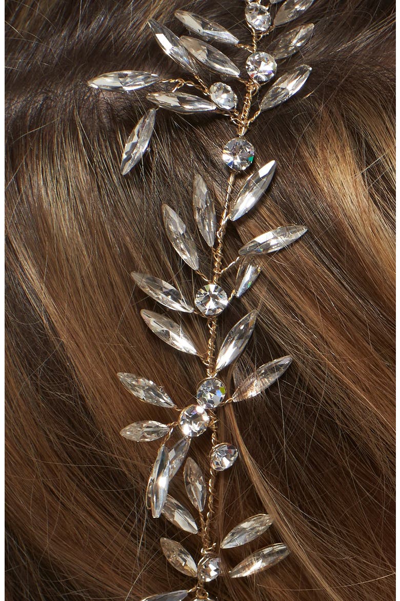 Daphne Crystal Halo & Sash, Alternate, color, 14 K GOLD