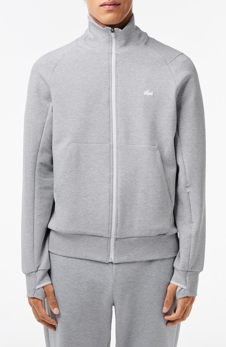 Lacoste Zip-Up Jacket, Main, color, Argent Chine