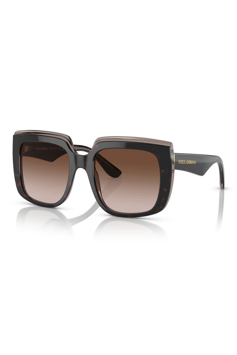 54mm Gradient Square Sunglasses, Alternate, color, TRANSPARENT BROWN