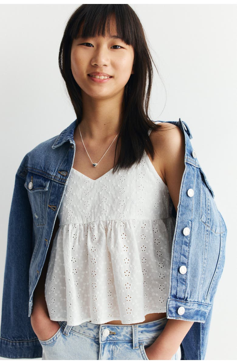 H&M Peplum strappy top, Alternate, color, White