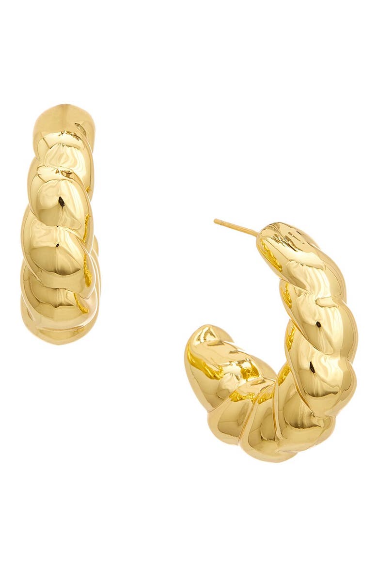 Twisted Hoop Earrings, Main, color, YELLOW