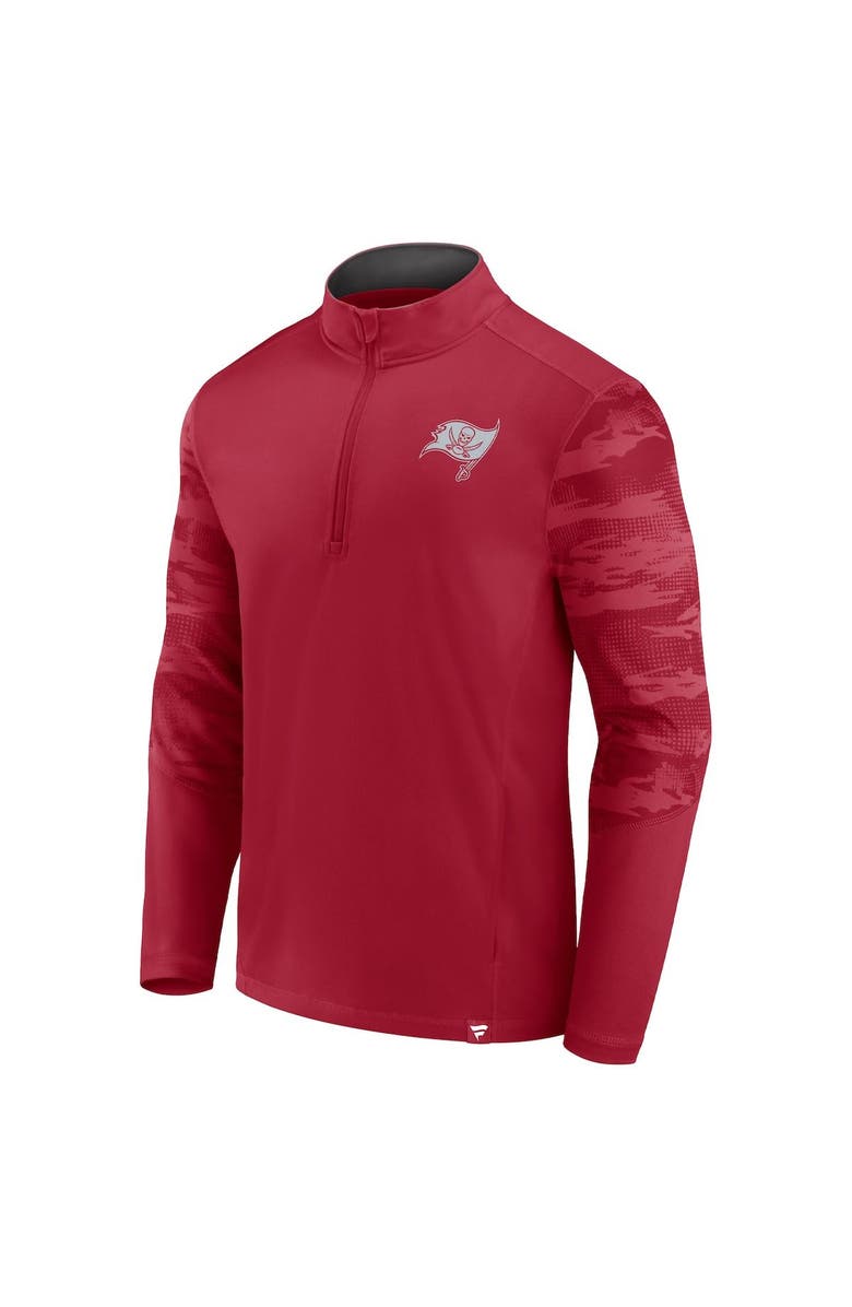 FANATICS Men's Fanatics Branded Red Tampa Bay Buccaneers Ringer Quarter-Zip Jacket, Alternate, color,