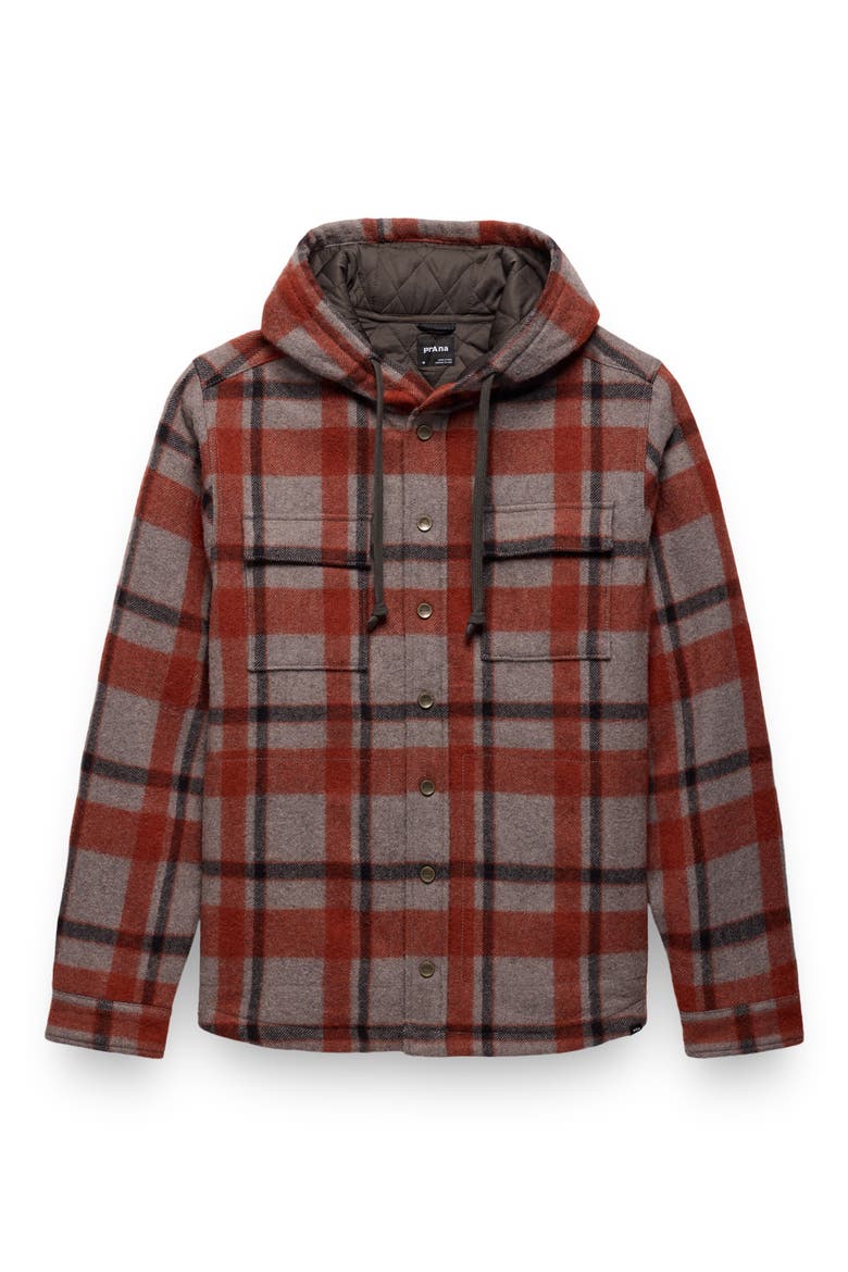 Asgard Hooded Flannel Shirt Jacket, Alternate, color, PEWTER