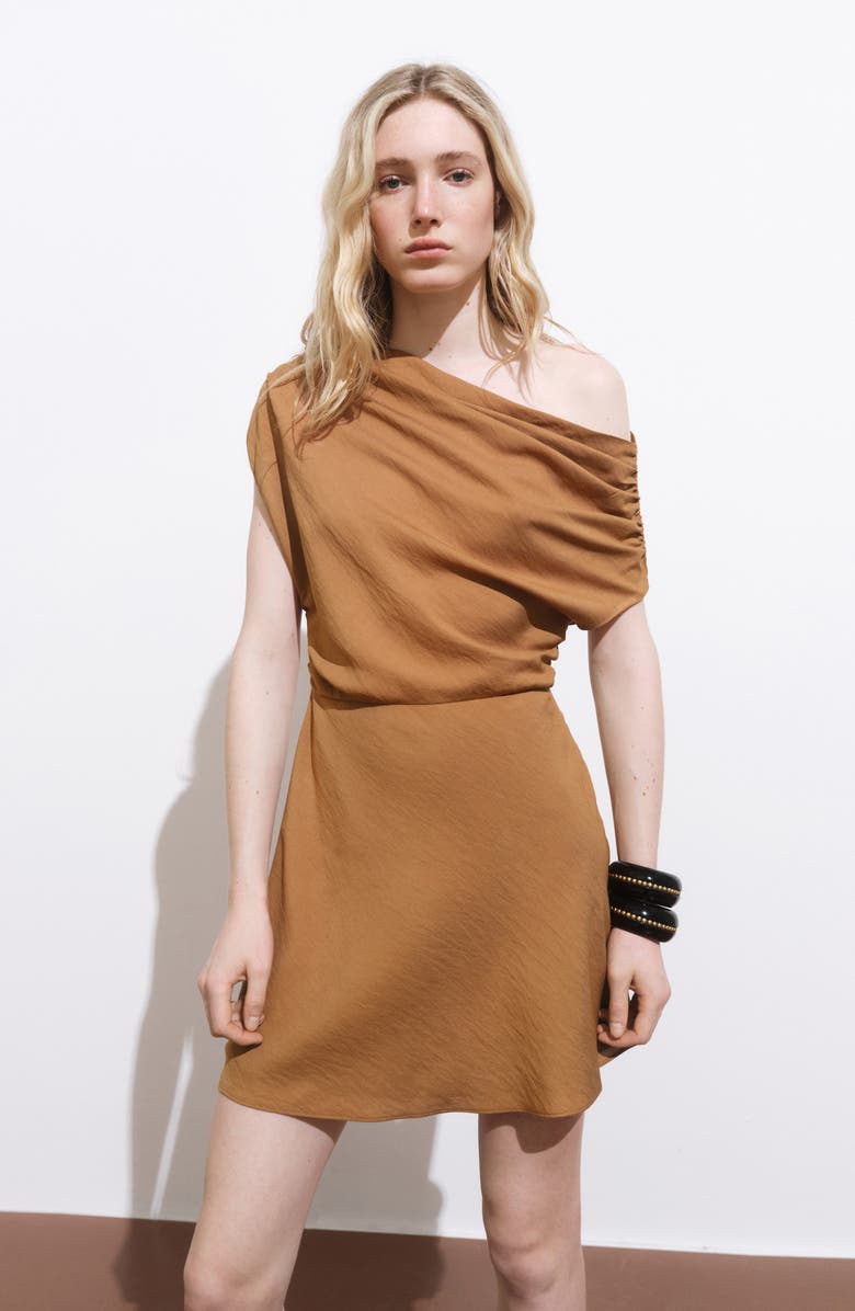 MANGO Asymmetric Drape Dress, Alternate, color, 