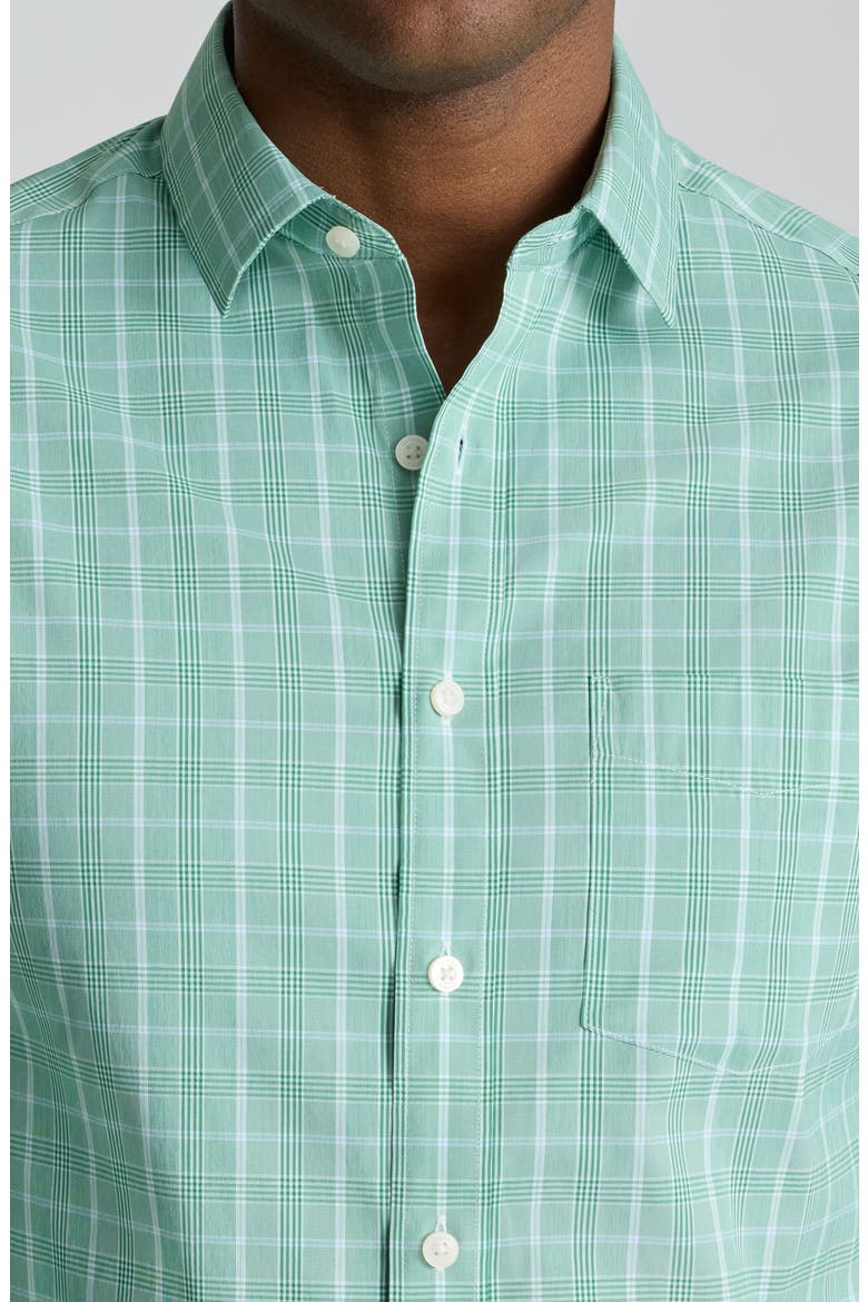 Claremont Plaid CottonTek™ Performance Button-Up Shirt, Alternate, color, GREEN