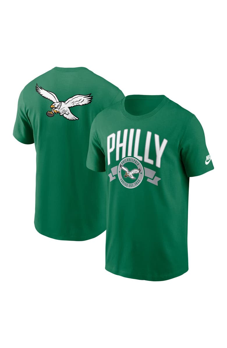 Nike Men's Nike Kelly Green Philadelphia Eagles Rewind Front and Back Hit Essential T-Shirt, Main, color, Kelly Green