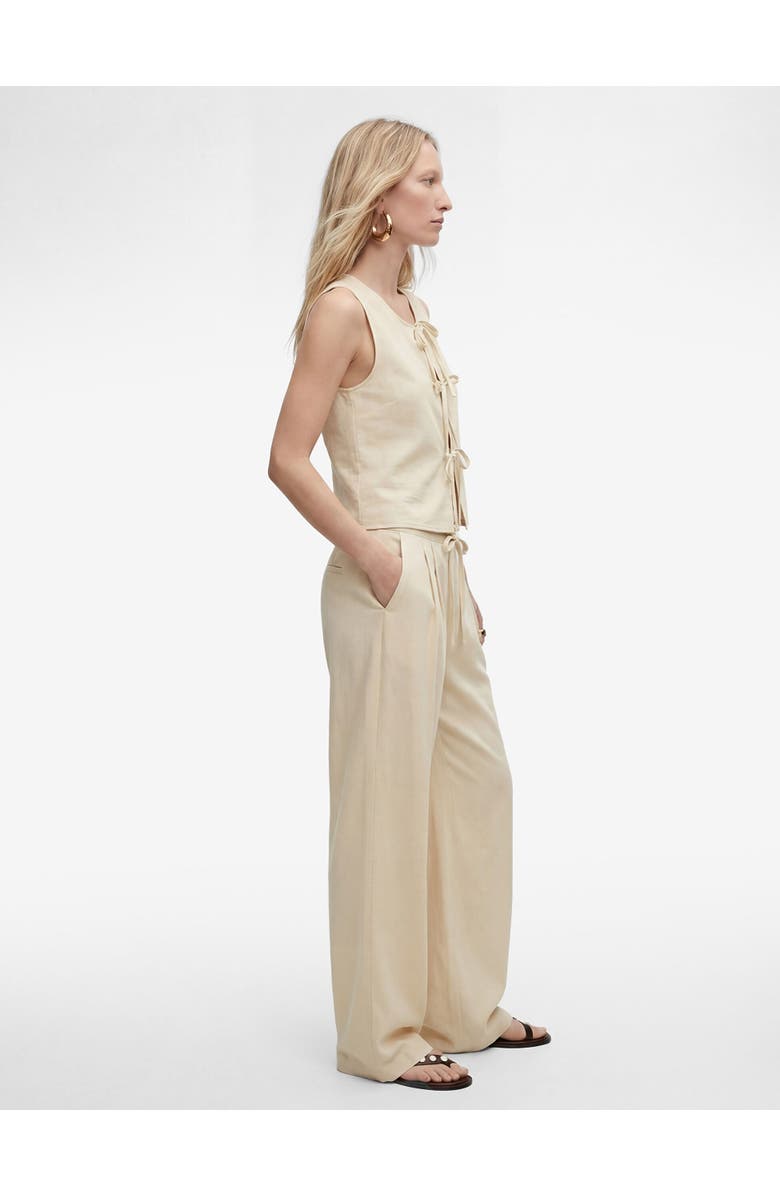 Koton Mid-Rise Wide Leg Trousers, Alternate, color, Beige