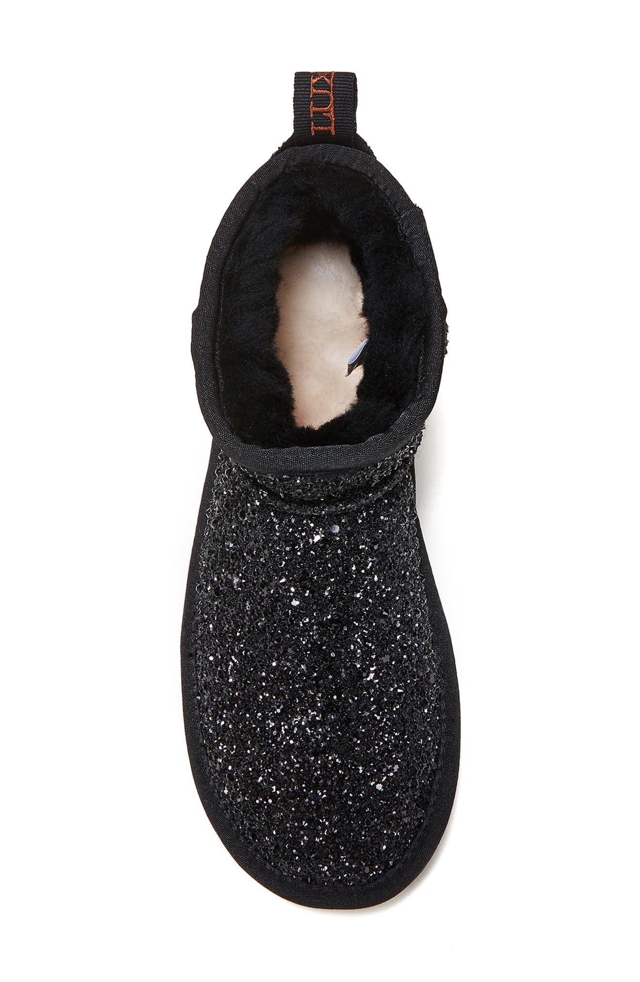 Australia Luxe Collective Cosy Genuine Shearling Glitter Ultra Platform Bootie, Alternate, color, Black