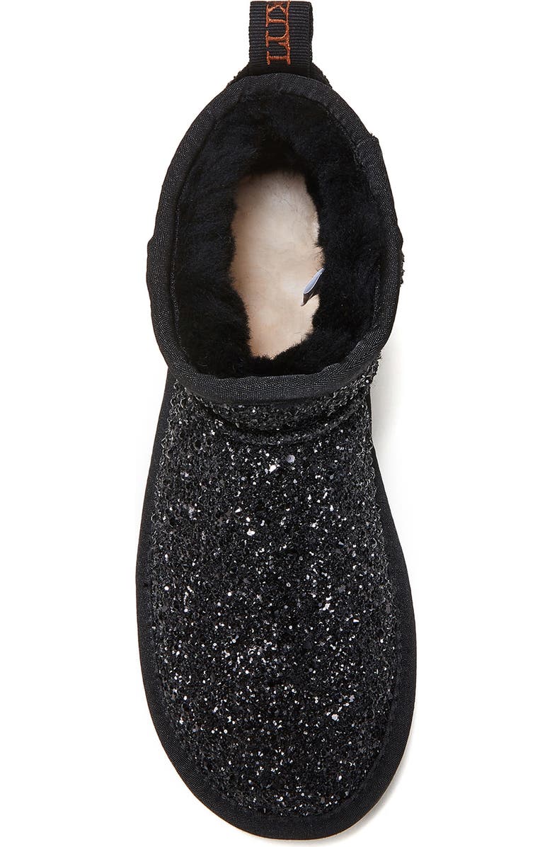 Australia Luxe Collective Cosy Genuine Shearling Glitter Ultra Platform Bootie, Alternate, color, Black