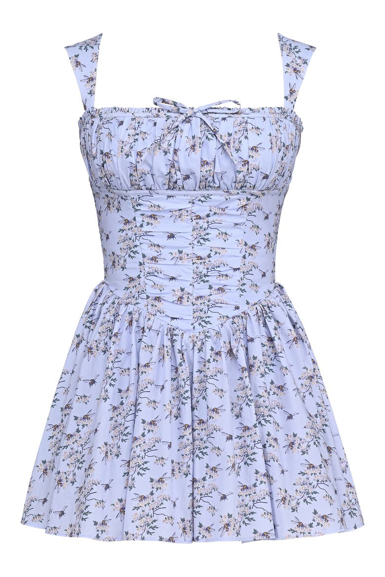 Ophelia Floral Fit & Flare Cocktail Minidress, Alternate, color, BEE FLORAL BLUE