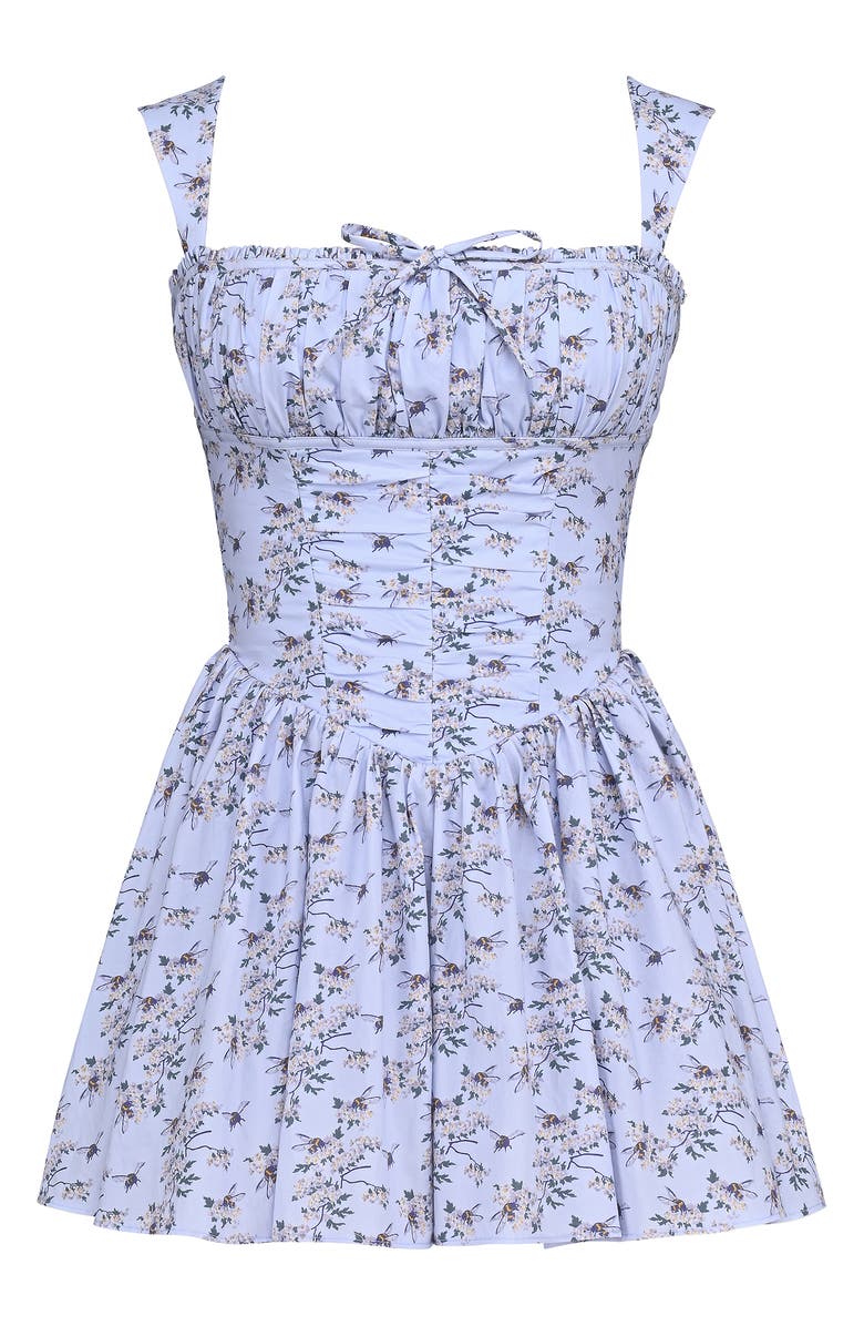HOUSE OF CB Ophelia Floral Fit & Flare Cocktail Minidress, Alternate, color, Bee Floral Blue