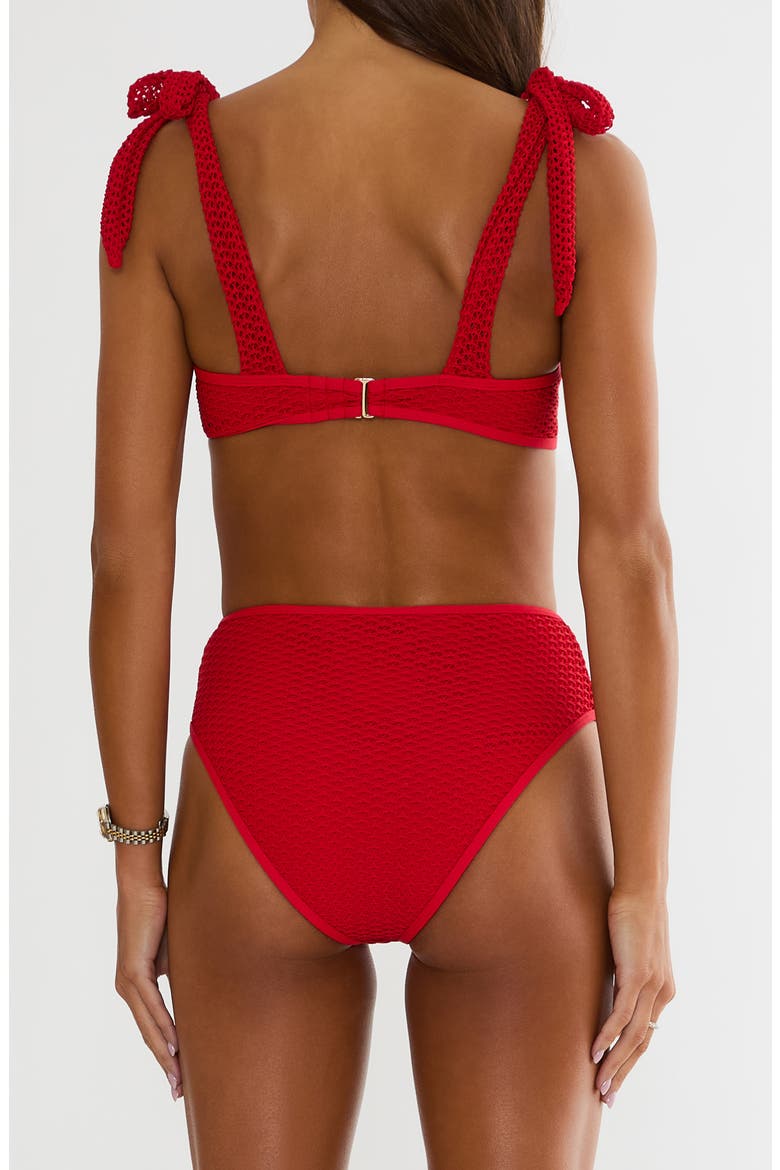 Rozli High Waist Crochet Swim Bottoms, Alternate, color, RED CROCHET