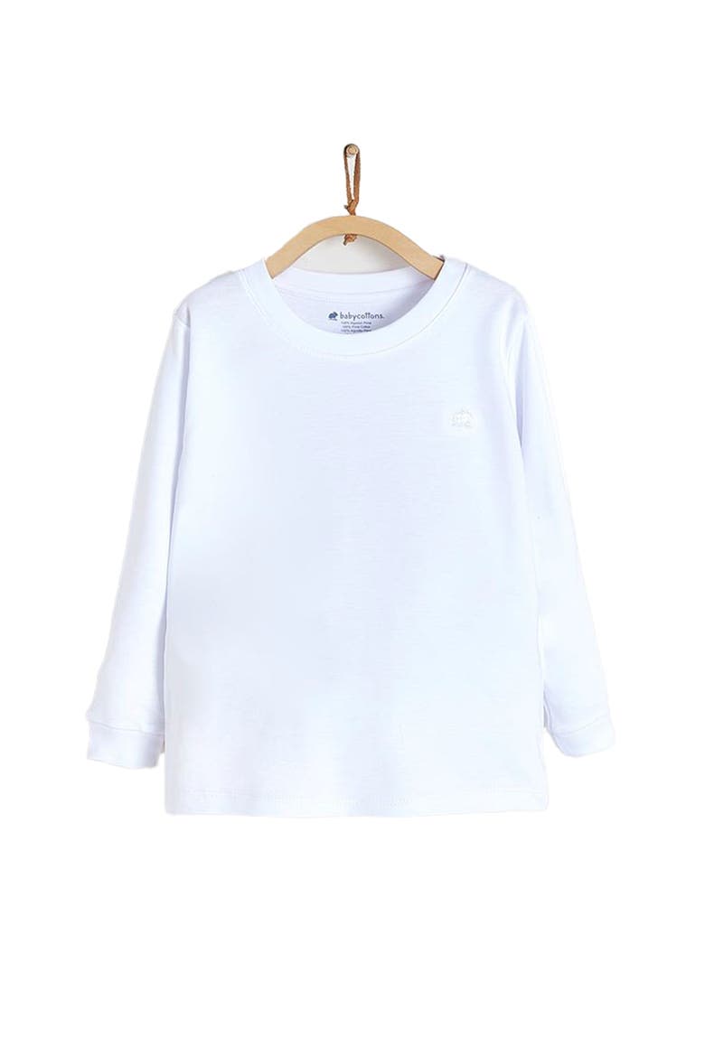 Premium Peruvian Pima Cotton Colors Long Sleeve Tee For Infant, Main, color, White