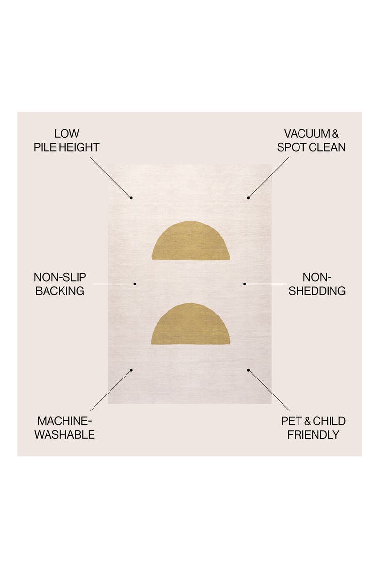 Luola Minimalist Geometric Machine-Washable Area Rug, Alternate, color, Cream/Moss