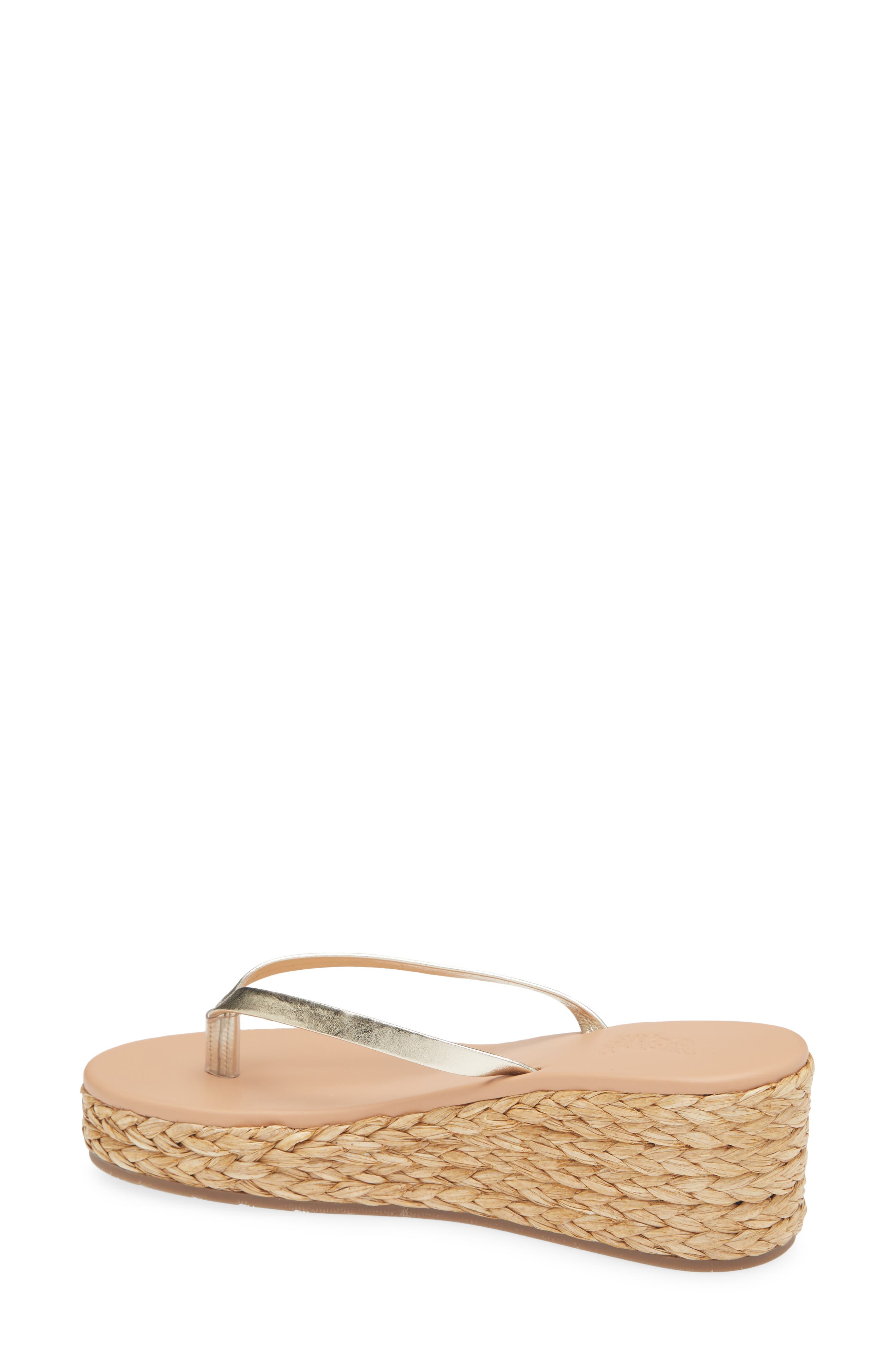 Saionara Wedge Thong Sandal, Alternate, color, PLATINUM/ NATURAL