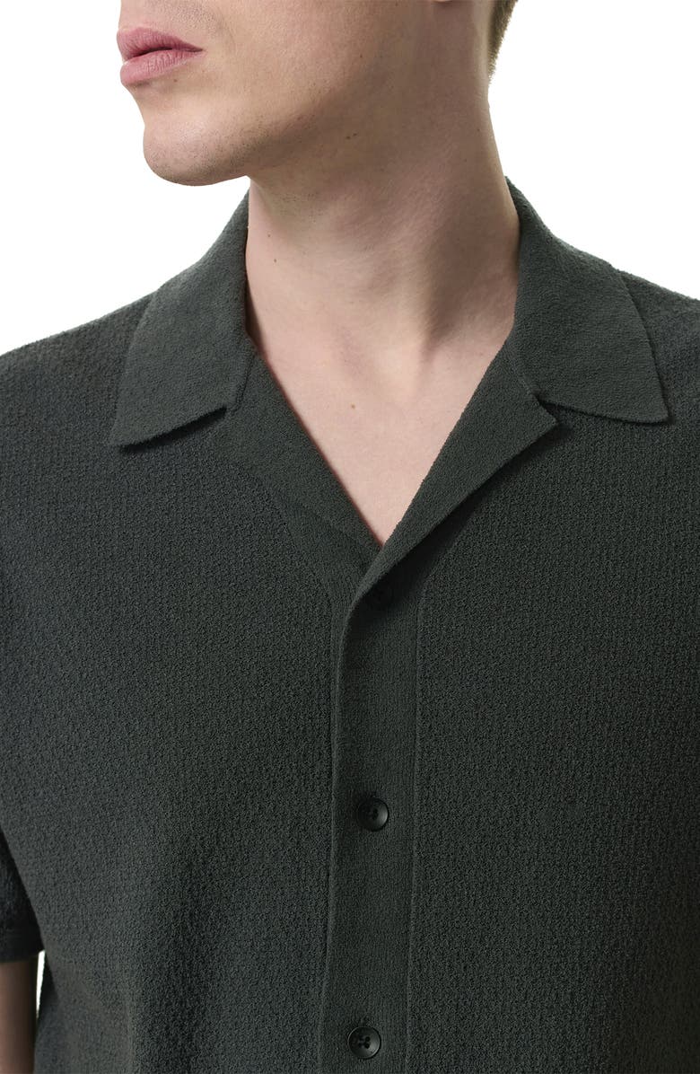 rag & bone Zigzag Avery Zuma Toweling Camp Shirt, Alternate, color, Dark Grey