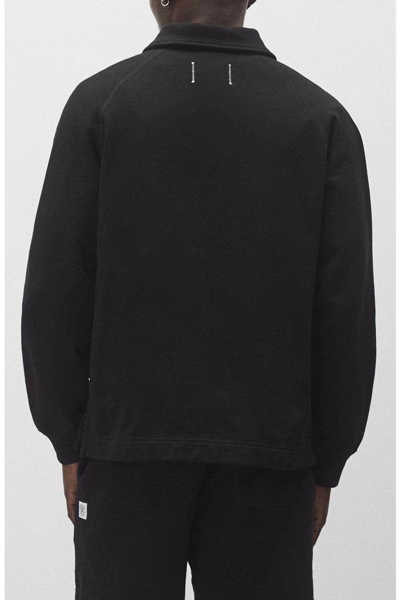 Embroidered Monogram Midweight Cotton French Terry Rugby Sweatshirt, Alternate, color, BLACK-WHITE