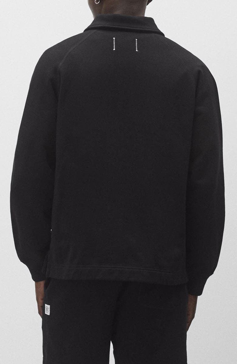 Reigning Champ Embroidered Monogram Midweight Cotton French Terry Rugby Sweatshirt, Alternate, color, Black-White