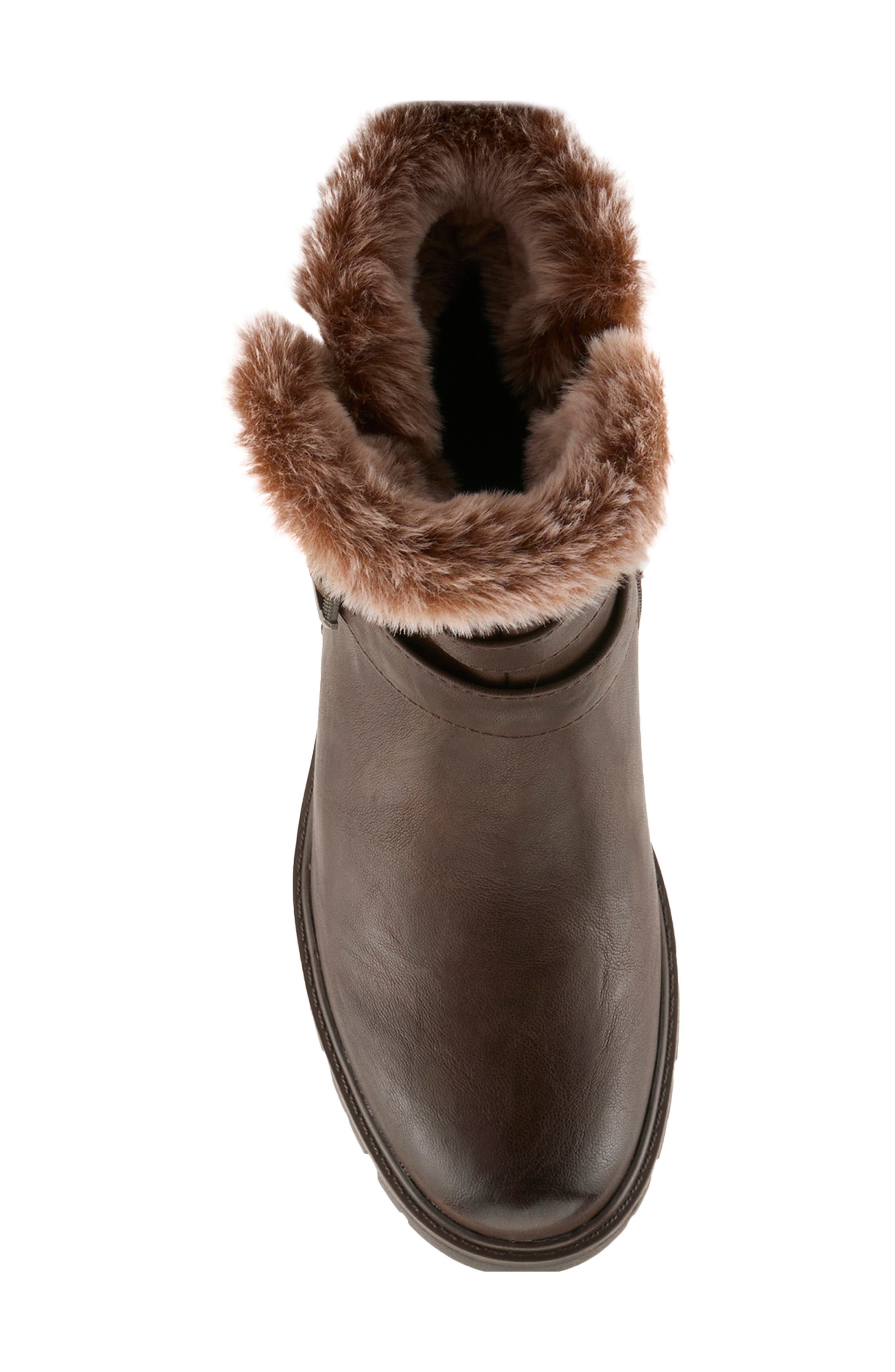 Beartrak Faux Leather Bootie, Alternate, color, DARK BROWN