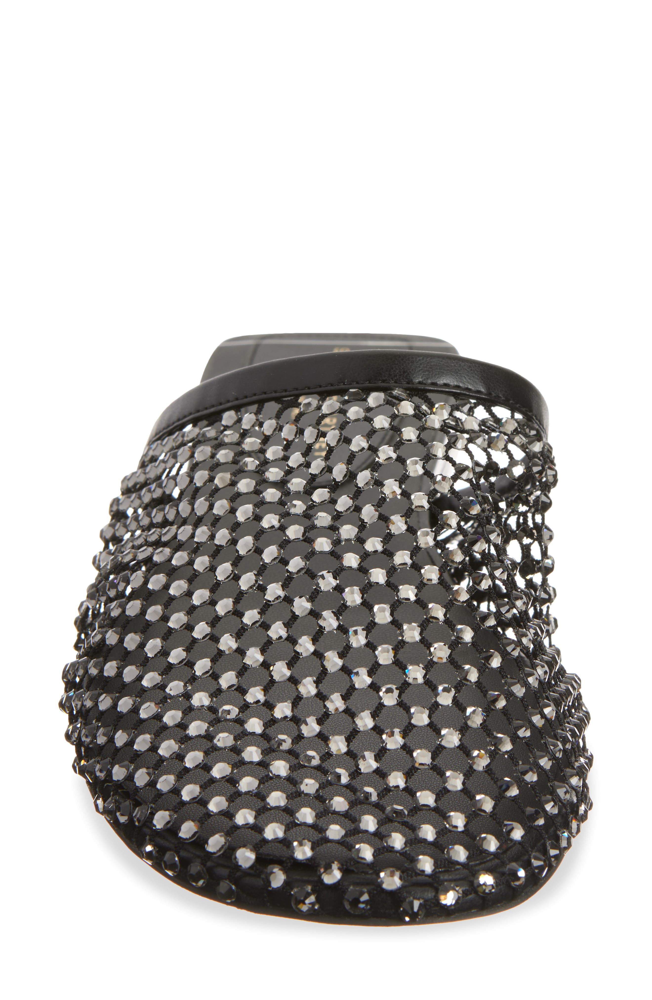 Stella McCartney Crystal Mesh Mule, Alternate, color, Black Crystal
