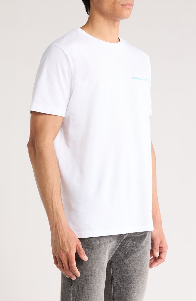 OVERNIGHT ANGELS CREW Blue Graffiti Skull Organic Cotton Graphic T-Shirt, Alternate, color,