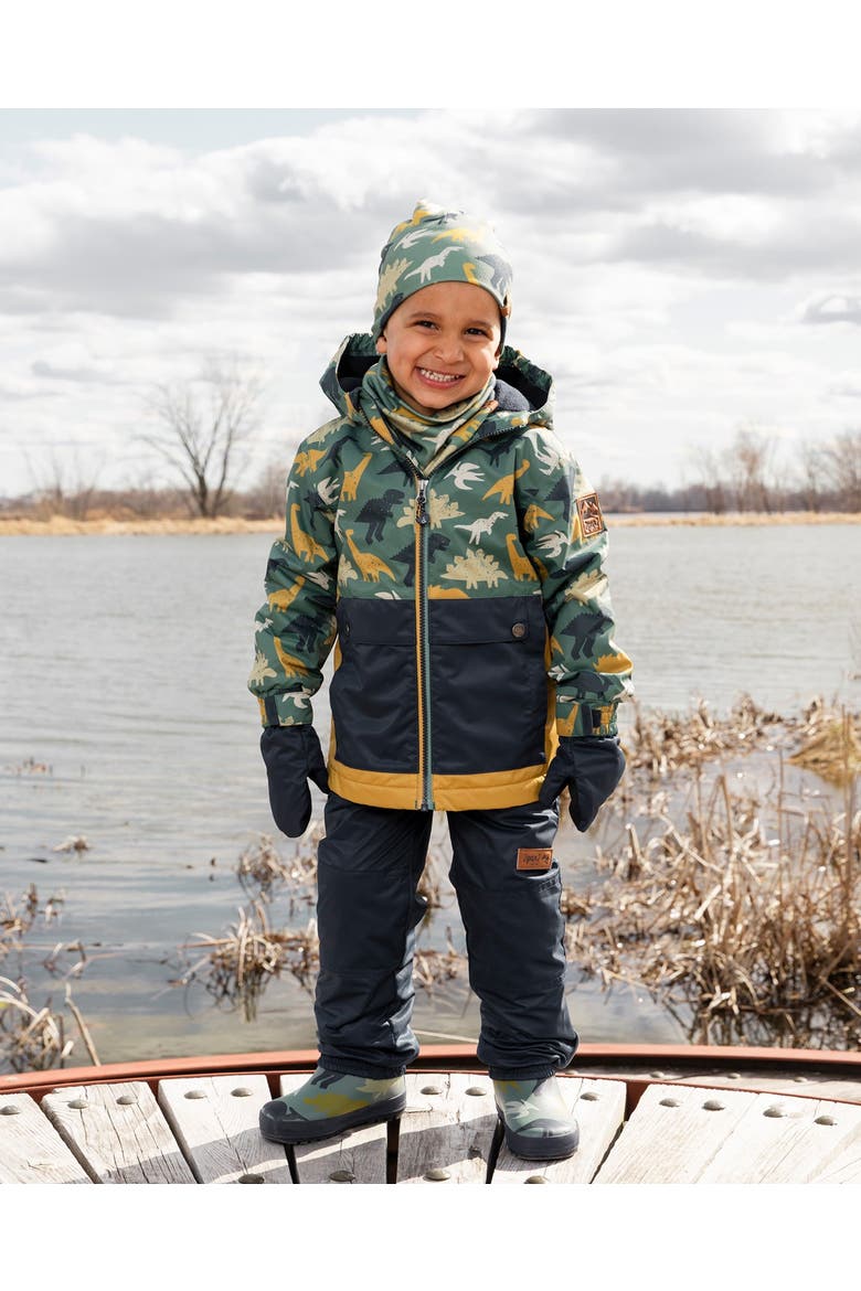 Stretch Jersey Dinosaur Beanie, Alternate, color, Green Dinosaur Print