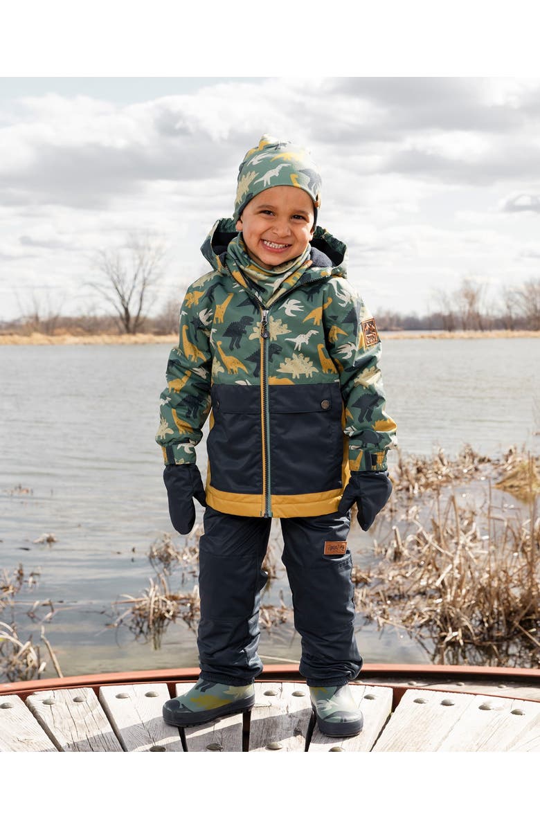 Deux par Deux Stretch Jersey Dinosaur Neck Tube, Alternate, color, Green Dinosaur Print