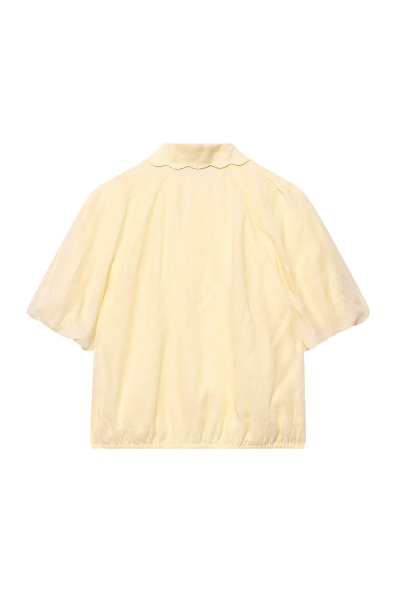 Puff Sleeve Shirt With A Collar, Alternate, color, Yellow