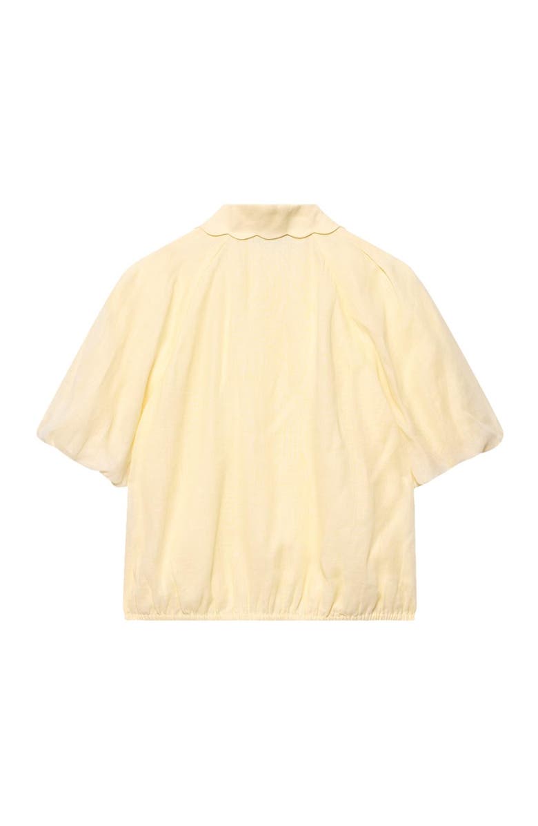 MINT VELVET Puff Sleeve Shirt With A Collar, Alternate, color, Yellow