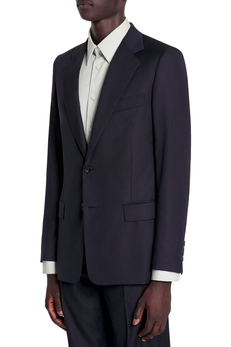 Single-Breasted Flap Pockets Jacket, Alternate, color, NAVY BLUE