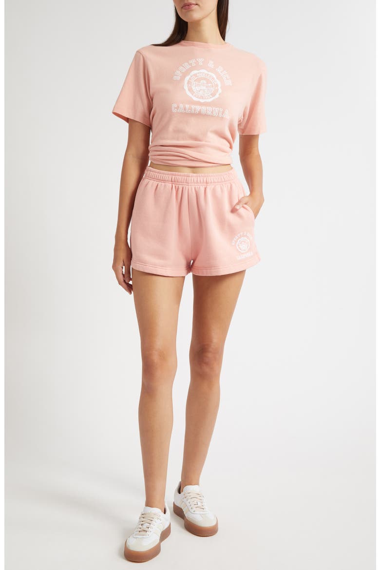 California Emblem Disco Graphic Shorts, Alternate, color, CARNATION