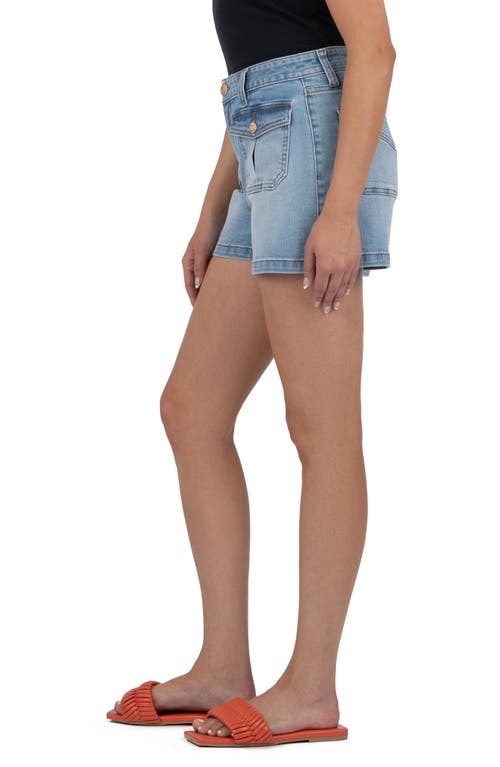 Kut From The Kloth Jamie Flap Pocket High Waist Denim Shorts In Blue