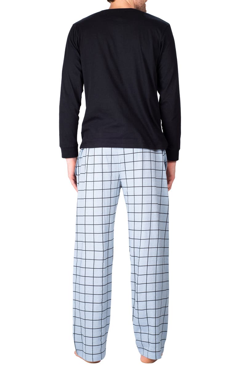 SLEEPHERO Knit Pajamas, Alternate, color, Black With Grey Window Pane