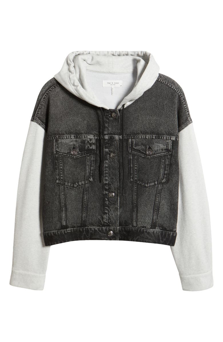 rag & bone rb Miramar Mixed Media Jacket, Main, color, Sport Black
