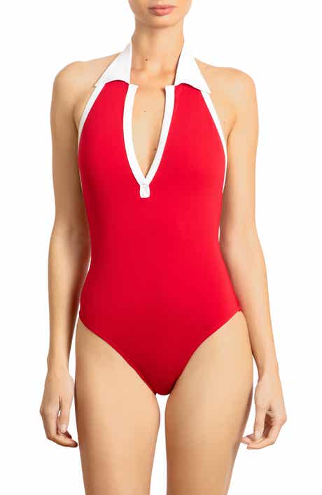 Robin Piccone Tierna Collared One-Piece Swimsuit