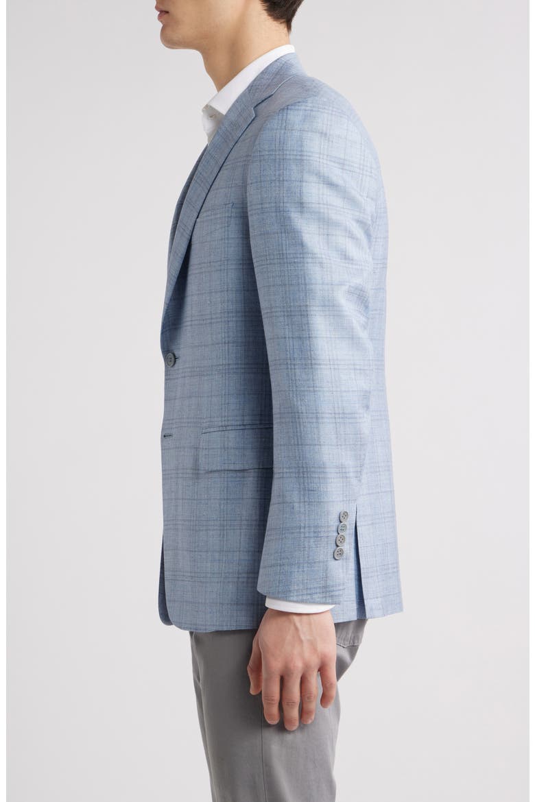 Siena Regular Fit Plaid Wool & Silk Blend Sport Coat, Alternate, color, LIGHT BLUE