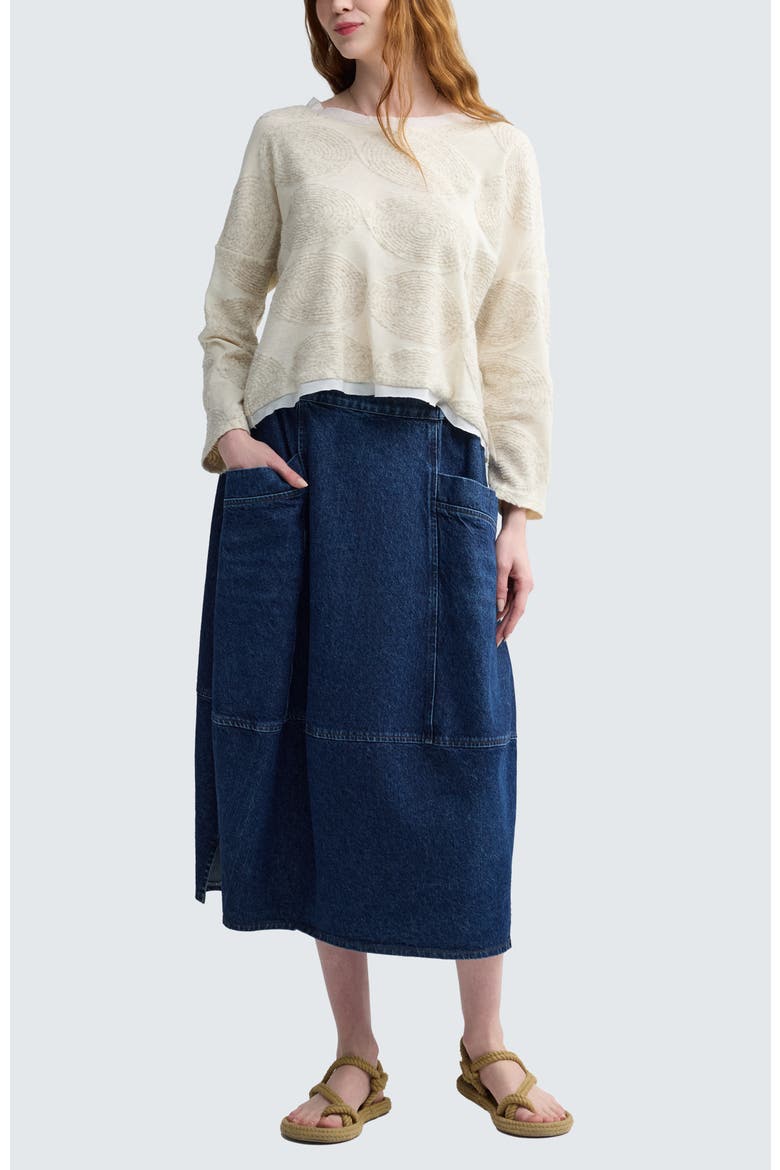 Riley Textured Hemp & Cotton Jacquard Blouse, Alternate, color, Nature