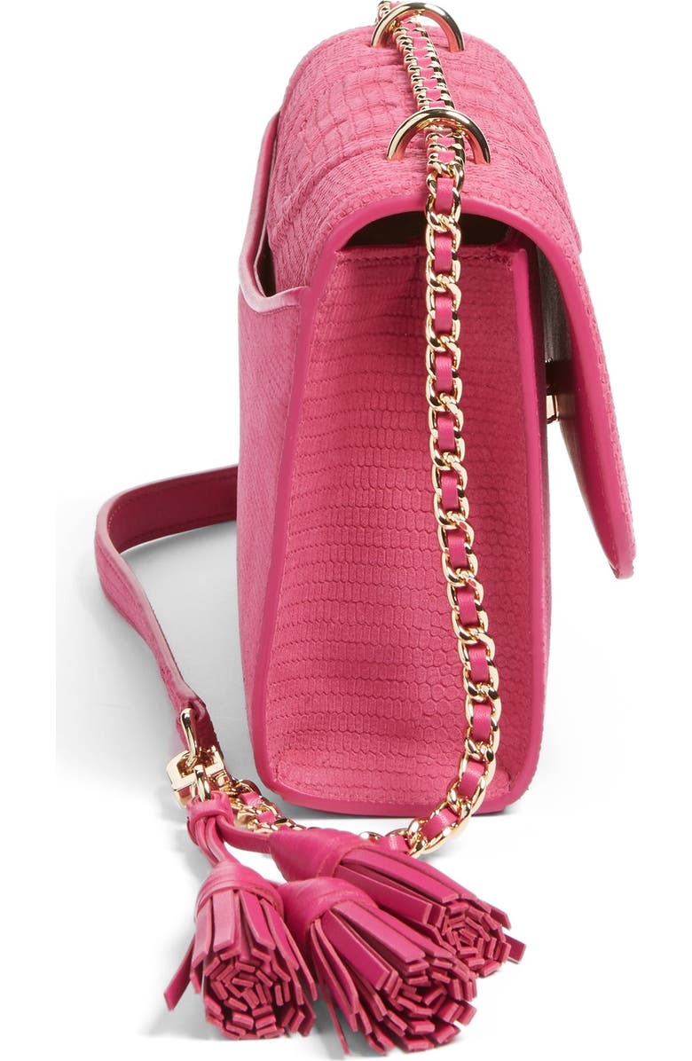 Tory Burch Small Fleming Snake Embossed Convertible Shoulder Bag, Alternate, color,