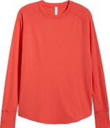 Zella Relaxed Washed Long Sleeve Slub Tee
