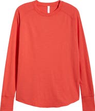 Zella Relaxed Washed Long Sleeve Slub Tee