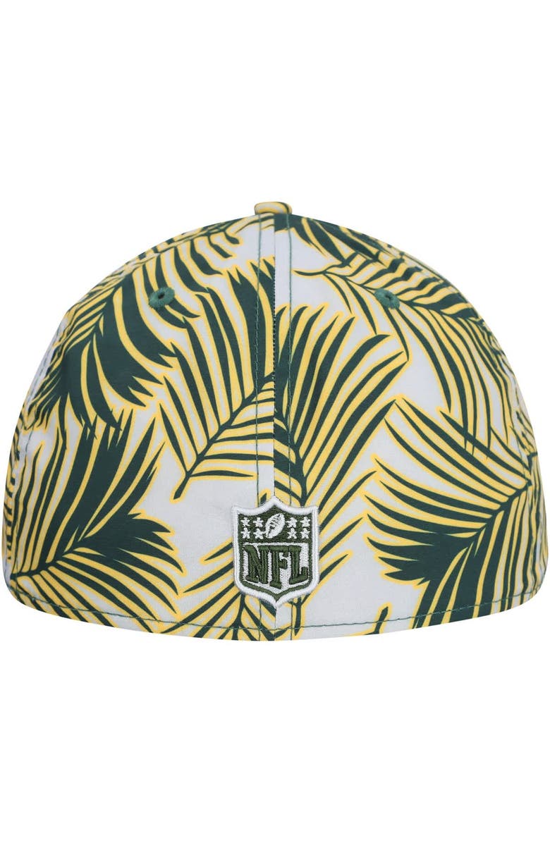 New Era Men's New Era Gray Green Bay Packers Palms 39THIRTY Flex Hat, Alternate, color,