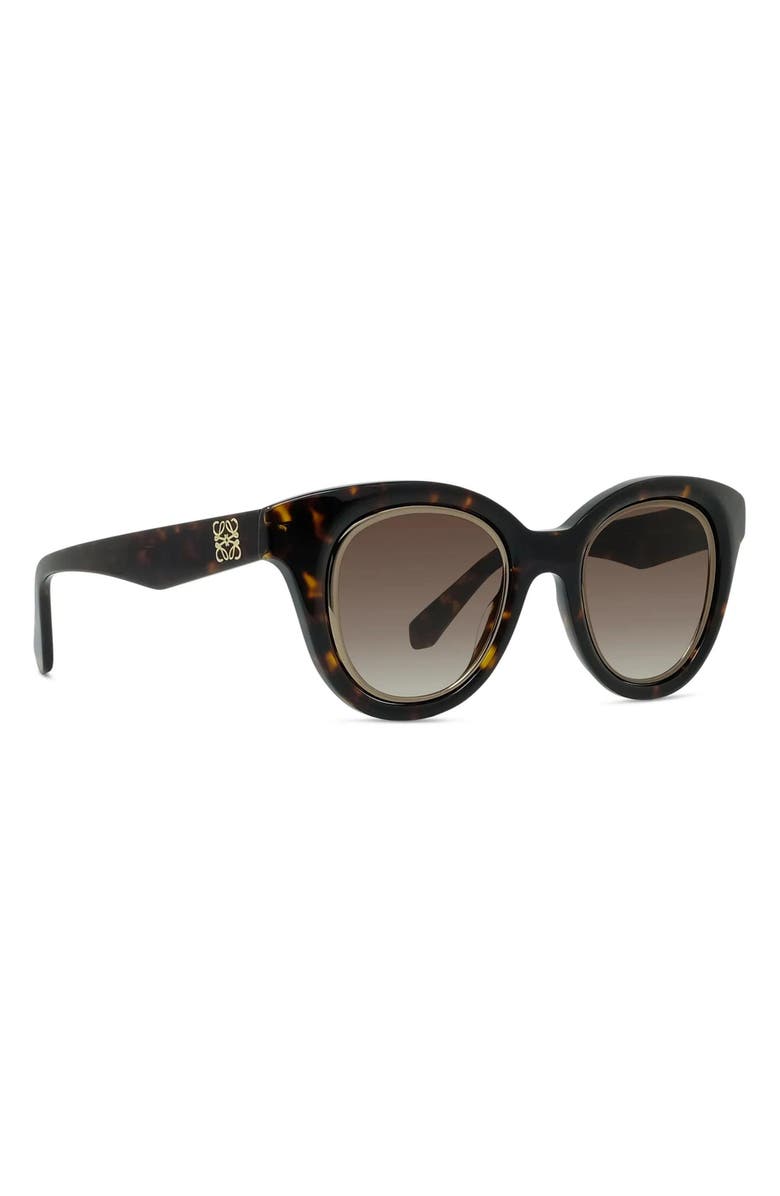 Loewe Anagram 51mm Gradient Butterfly Sunglasses, Alternate, color, Dark Havana / Gradient Brown