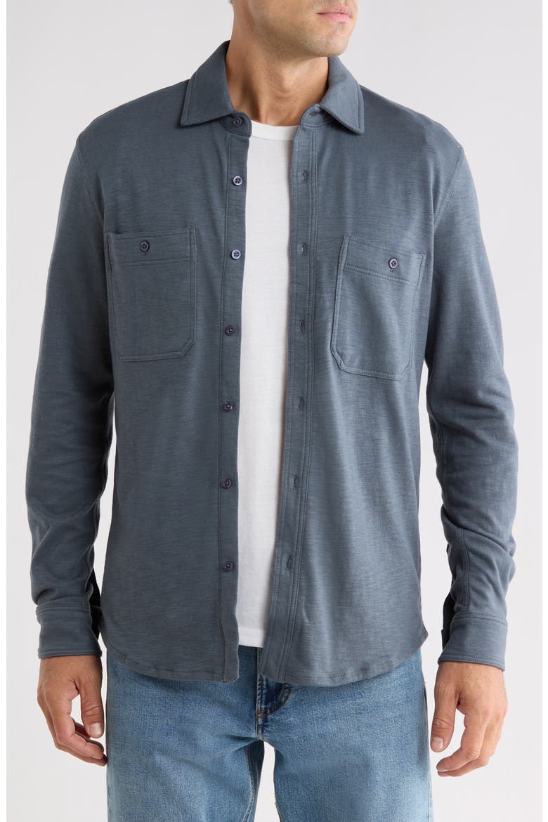 Knit Stretch Cotton Work Shirt, Main, color, TURBULENCE