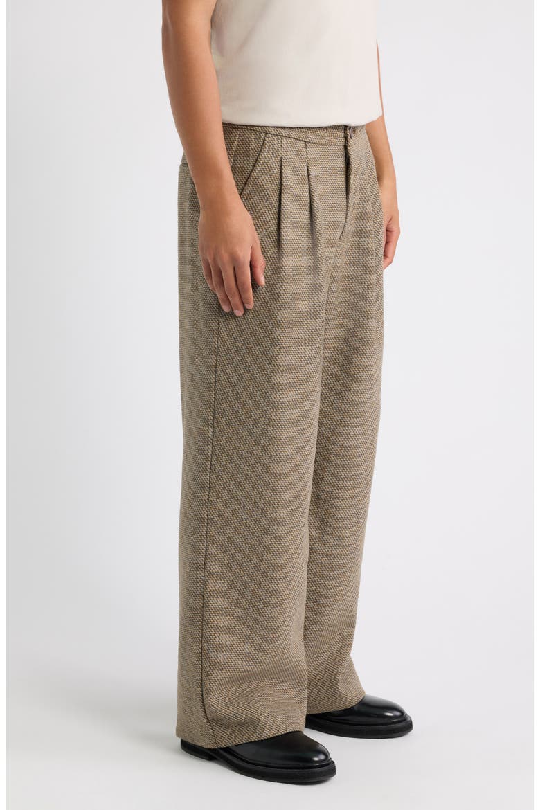Chevron Wool Blend Pants, Alternate, color, BRONZE BROWN