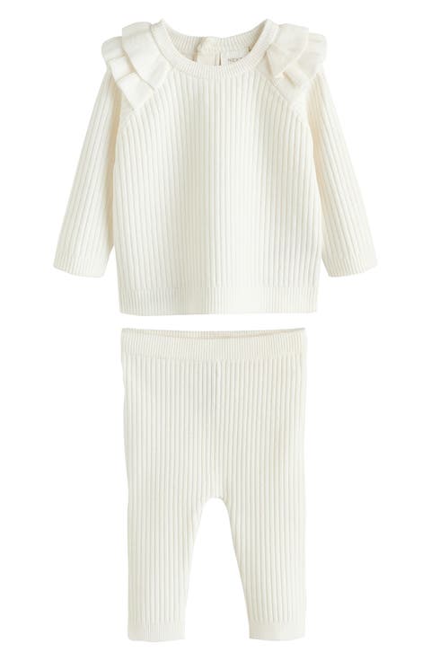 Kids' Ruffle Rib Top & Leggings Set