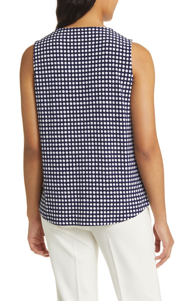 Anne Klein Polka Dot Pleat Neck Shell, Alternate, color, 