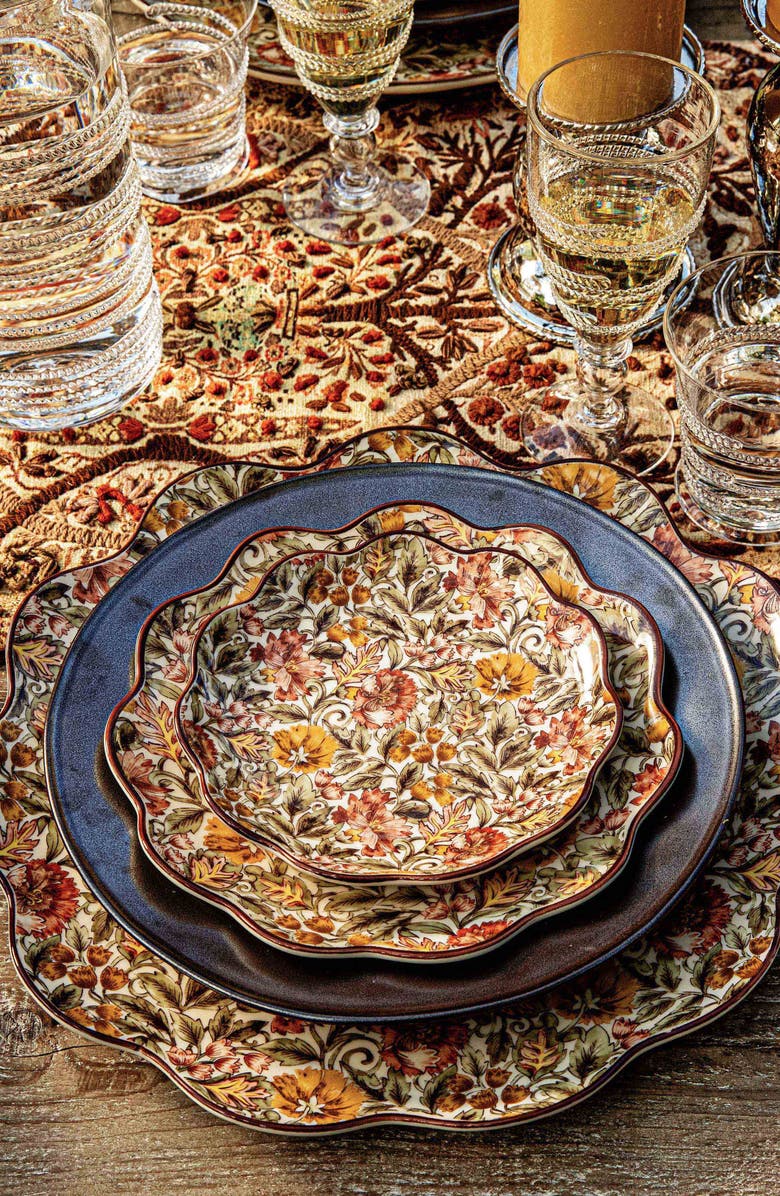 Juliska Willa Set of 4 Cocktail Plates, Alternate, color, Amber