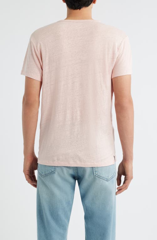 Alex Crane Sun Regular Fit Linen Tee In Pink