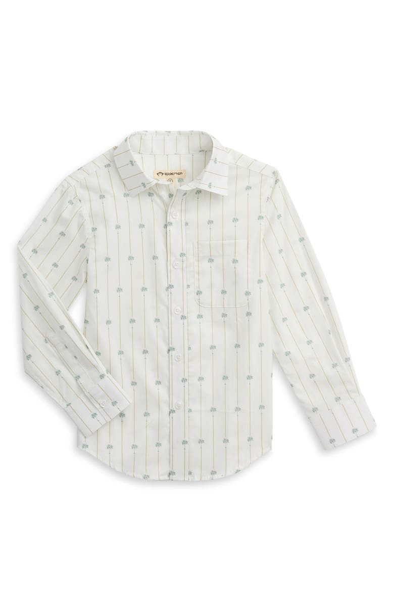 Appaman Kids' Print Cotton Button-Up Shirt, Main, color, Palm Stripe